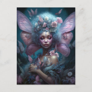 African American Black Fairy Fantasy Art Postcard