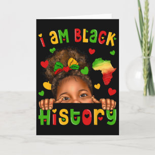 African American Black Girl Afro Kids Black Histor Card