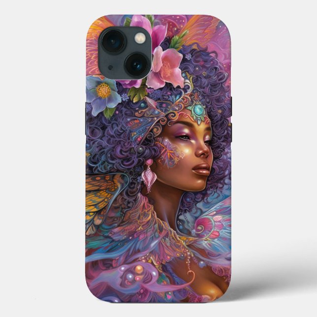 African American Black Goddess Queen Fantasy Art C Case-Mate iPhone Case (Back)