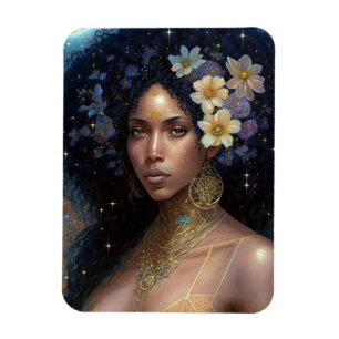 African American Black Goddess Queen Fantasy Art Magnet