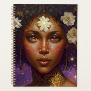 African American Black Goddess Queen Fantasy Art P Planner
