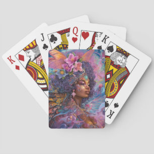 African American Black Goddess Queen Fantasy Art P Playing Cards