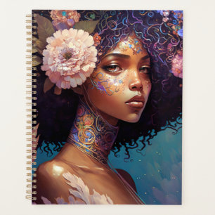 African American Black Goddess Queen Fantasy Art Planner