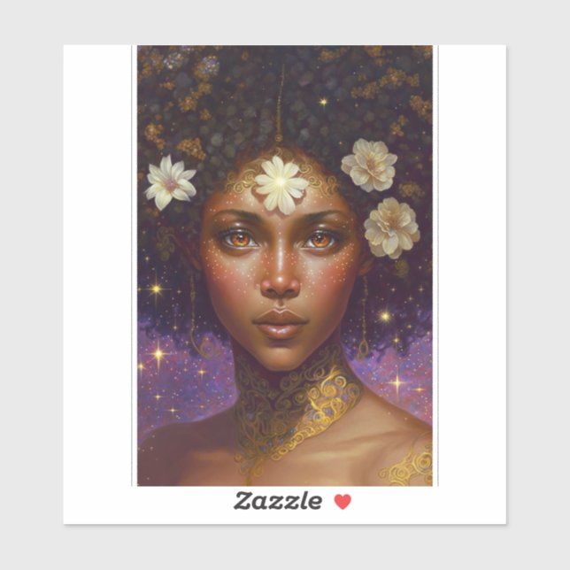 African American Black Goddess Queen Fantasy Art S (Sheet)