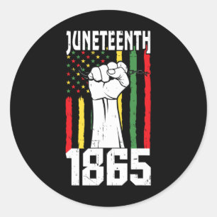 African American Black History 1865 Juneteenth 2  Classic Round Sticker