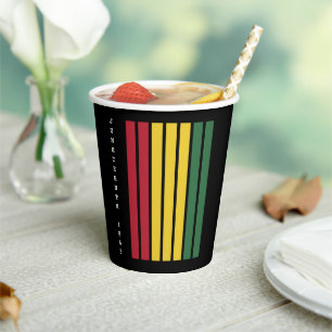 African American Black History Juneteenth 1865 Paper Cups