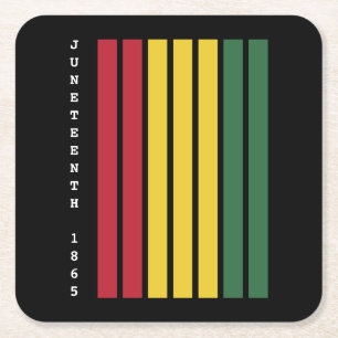 African American Black History Juneteenth 1865 Square Paper Coaster