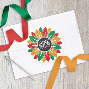 African American Black History Juneteenth Sunflowe Classic Round Sticker
