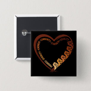 African American Black History Month Valentine 15 Cm Square Badge