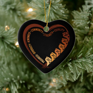 African American Black History Month Valentine Ceramic Ornament