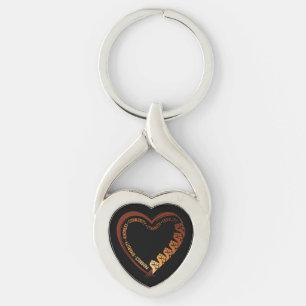 African American Black History Month Valentine Key Ring