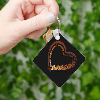 African American Black History Month Valentine Key Ring