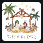 African American Black Nativity Christmas Square Sticker<br><div class="desc">African American Black Nativity Christmas</div>