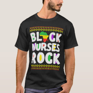 African American Black Nurse Rock Juneteenth 1 T-Shirt