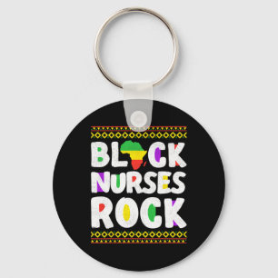 African American Black Nurse Rock Juneteenth  Key Ring
