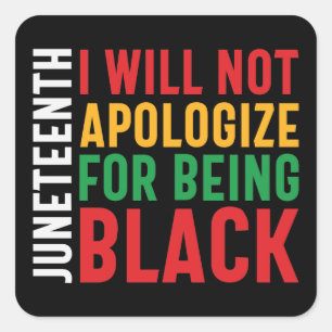 African American black pride Juneteenth Square Sticker