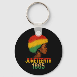 African American Black Queen Afro Girl Juneteenth  Key Ring