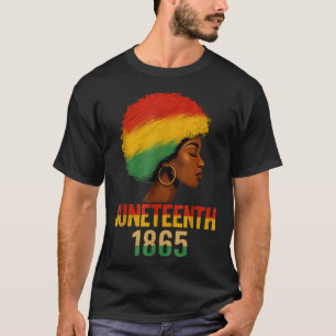 African American Black Queen Afro Girl Juneteenth  T-Shirt
