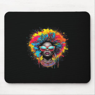 African American Black Queen Juneteenth Hair Pride Mouse Pad