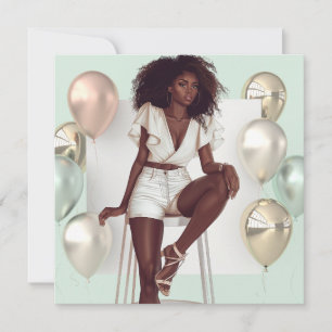 African American Black Queen Melanin Sista Shopp Holiday Card