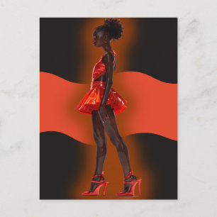 African American Black Queen Melanin Sista Shopp Holiday Postcard