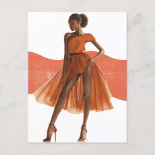 African American Black Queen Melanin Sista Shopp Holiday Postcard