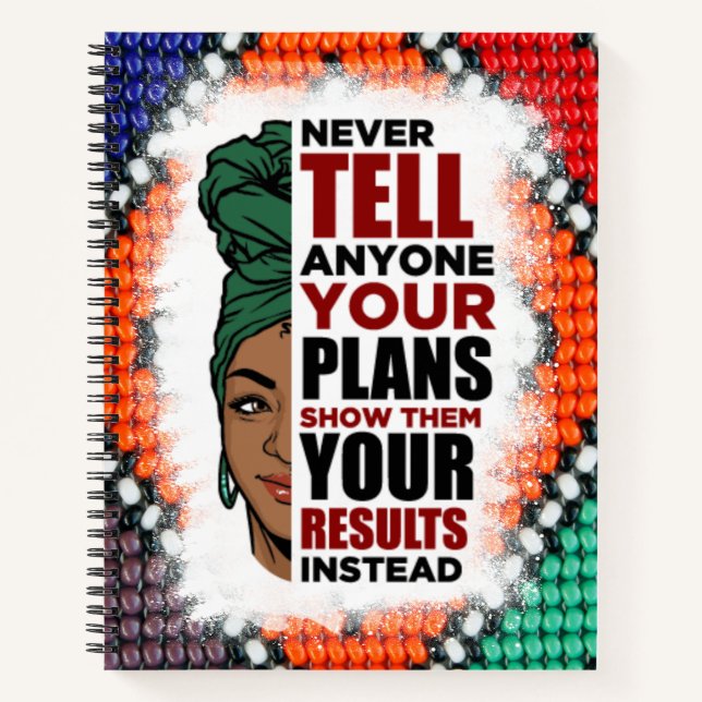 African American Black Queen Melanin Sista Shopp Notebook (Front)