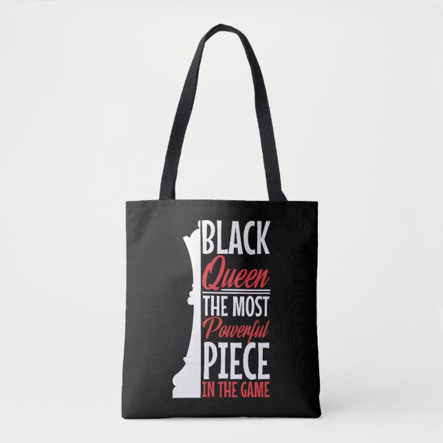 African American Black Queen Most Powerful Chess P Tote Bag (Front)