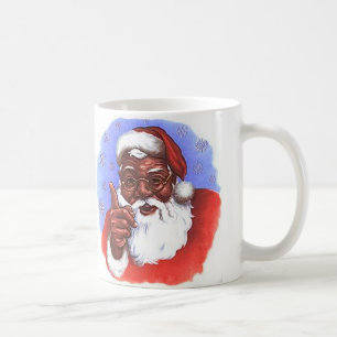African American Black Santa Claus Christmas Coffee Mug