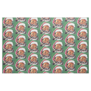 African American Black Santa Claus Christmas Fabric