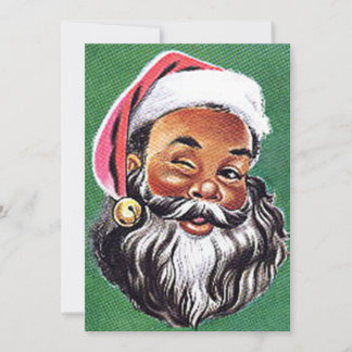 African American Black Santa Claus Christmas Holiday Card