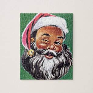 African American Black Santa Claus Christmas Jigsaw Puzzle