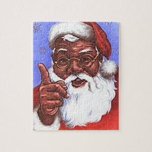 African American Black Santa Claus Christmas Jigsaw Puzzle