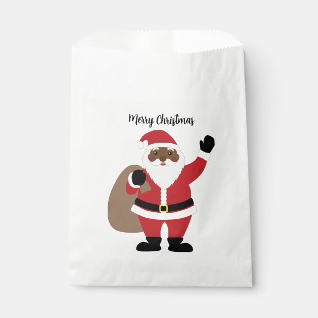 African American Black Santa Claus  Favour Bag (Front)