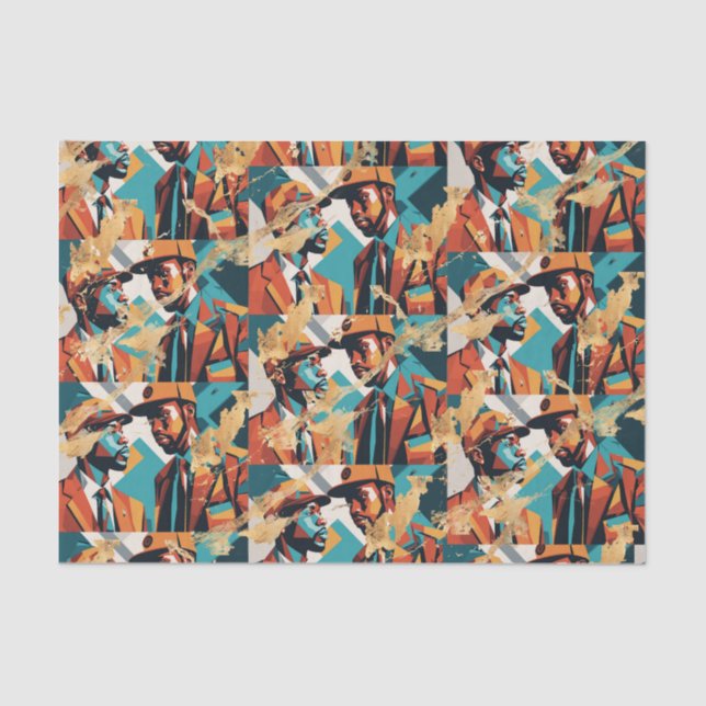 African American Black Urban Men Tissue Paper (Front)