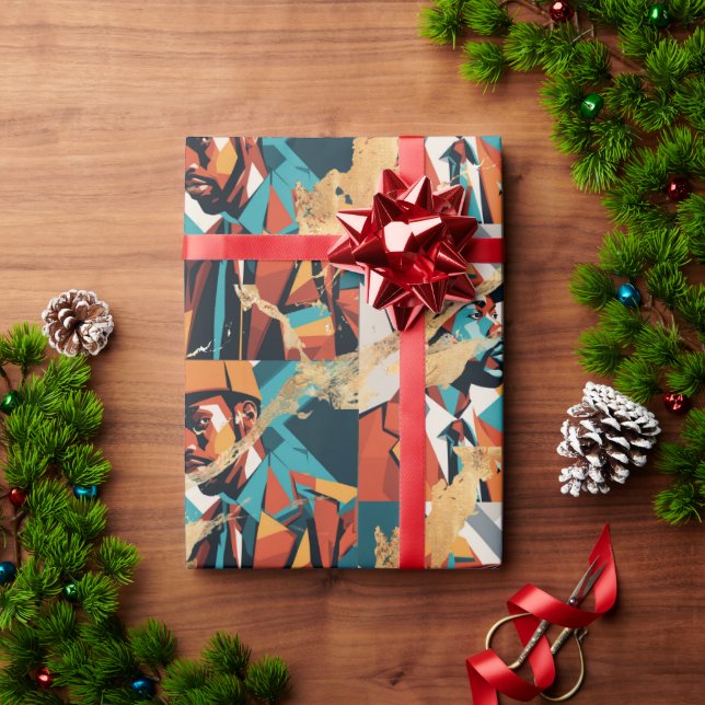 African American Black Urban Men Wrapping Paper (Holiday Gift)