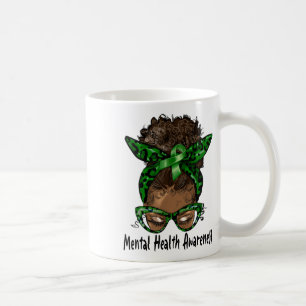 African American Black Woman Mental Health Awarene Coffee Mug