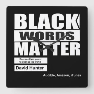 African American Black words matter Square Wall Clock