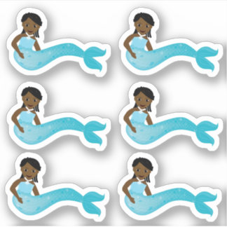 African American Blue Mermaid