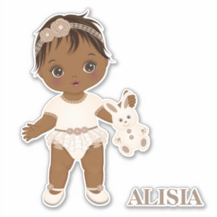 African American Boho Baby Girl Vinyl Sticker