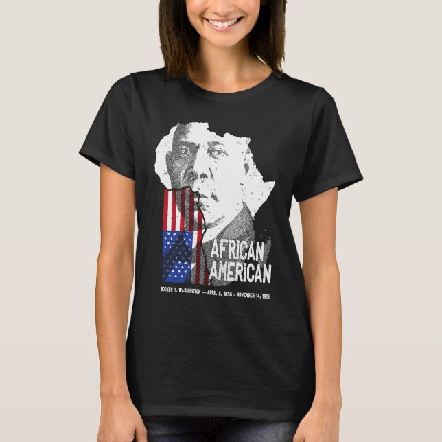 African American Booker T Washington Black History T-Shirt (Front)
