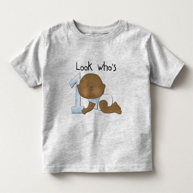 African American Boy 1st Birthday Tshirts and Gift (Front)
