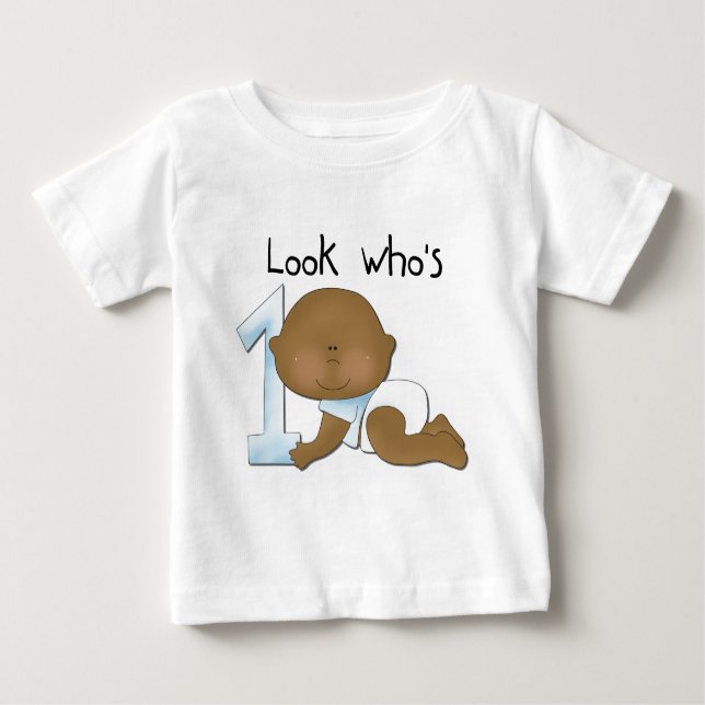 African American Boy 1st Birthday Tshirts and Gift (Front)
