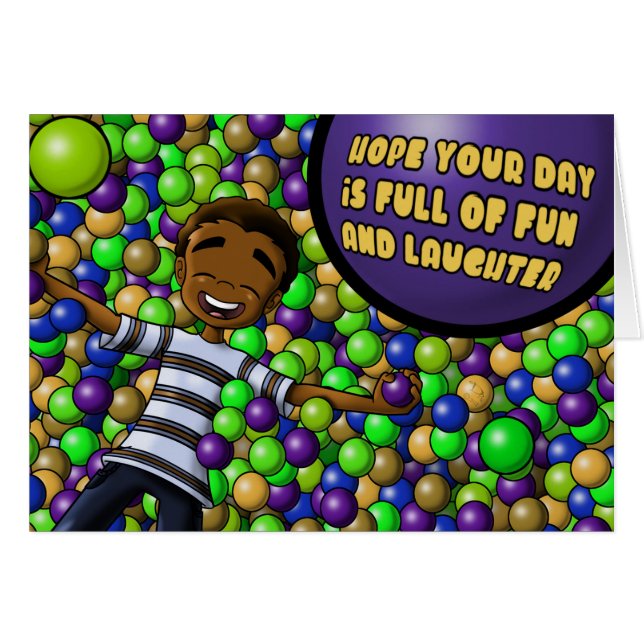 African American Boy Birthday (Front Horizontal)