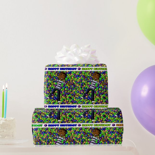 African American Boy Birthday Wrapping Paper (Party Gifts)