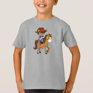 African American Boy, Cowboy, Sheriff, Horse T-Shirt