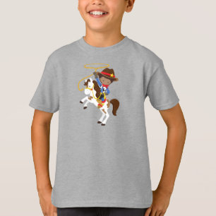 African American Boy, Cowboy, Sheriff, Lasso T-Shirt