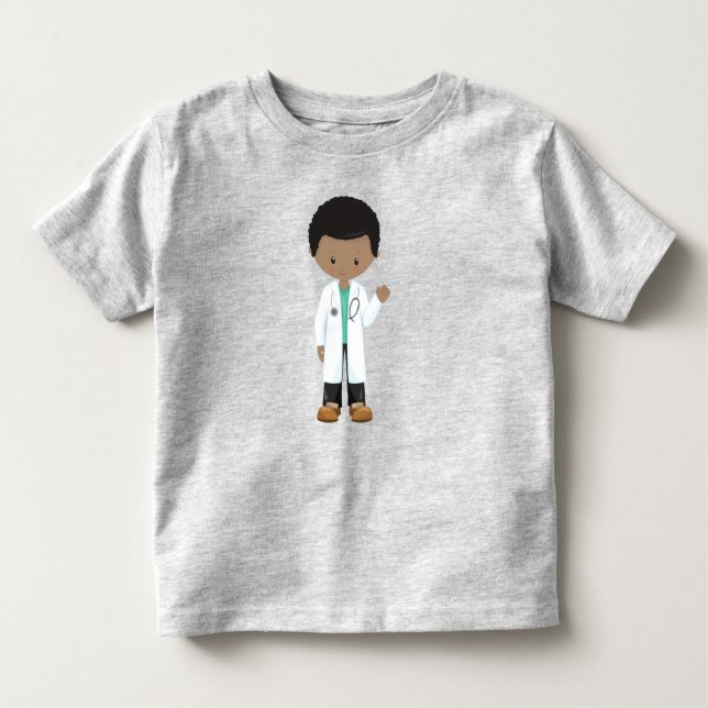 African American Boy, Doctor, Lab Coat, Medicine Toddler T-Shirt (Front)