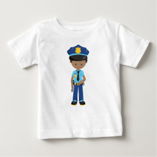 African American Boy, Policeman, Police Officer Baby T-Shirt