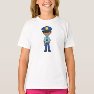 African American Boy, Policeman, Police Officer T-Shirt